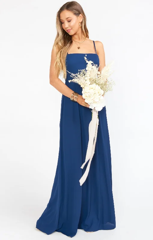 Lauren Tie Maxi Dress ~ Rich Navy Crisp