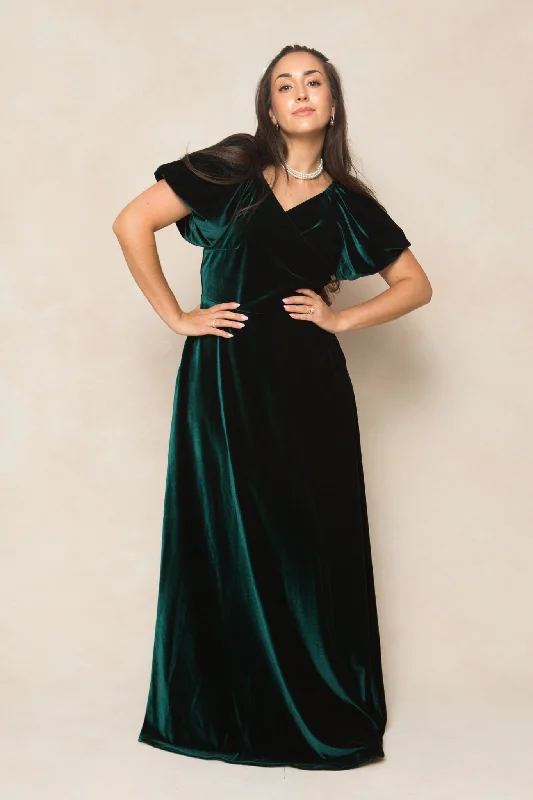 Tessie Dress in Emerald Velvet