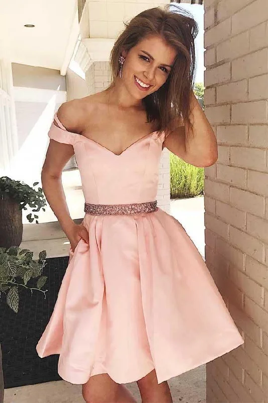 Clothing that’s as bold as you are Off the Shoulder Short Pink Party Dress Homecoming Dress with Pockets PD125 Clothing that’s as bold as you are Off the Shoulder Short Pink Party Dress Homecoming Dress with Pockets PD125