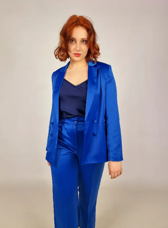 GoaGoa Cobalt Blue Satin Blazer