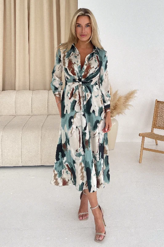 Step into style with our women’s clothing collection Isabella Green Abstract Tie Front Shirt Dress Step into style with our women’s clothing collection Isabella Green Abstract Tie Front Shirt Dress
