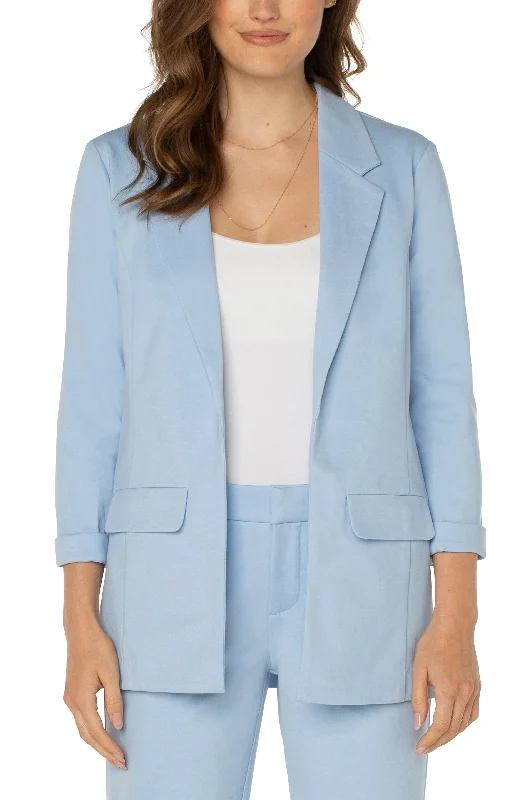 Liverpool boyfriend blazer w princess darts (misty blue)