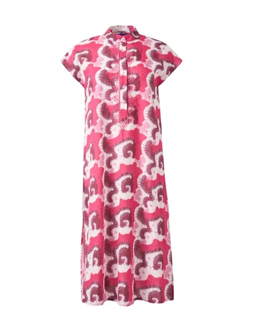 Nadia Magenta Print Embroidered Kurta