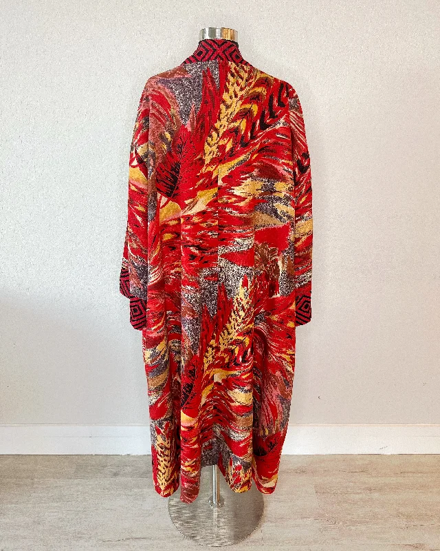 Vintage 90’s Red Abstract Duster