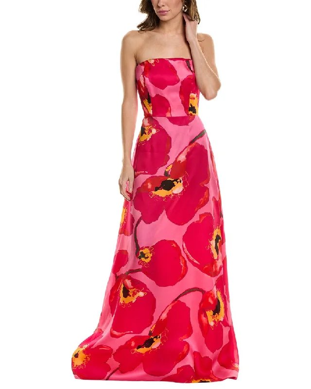 Carolina Herrera Strapless Silk Gown