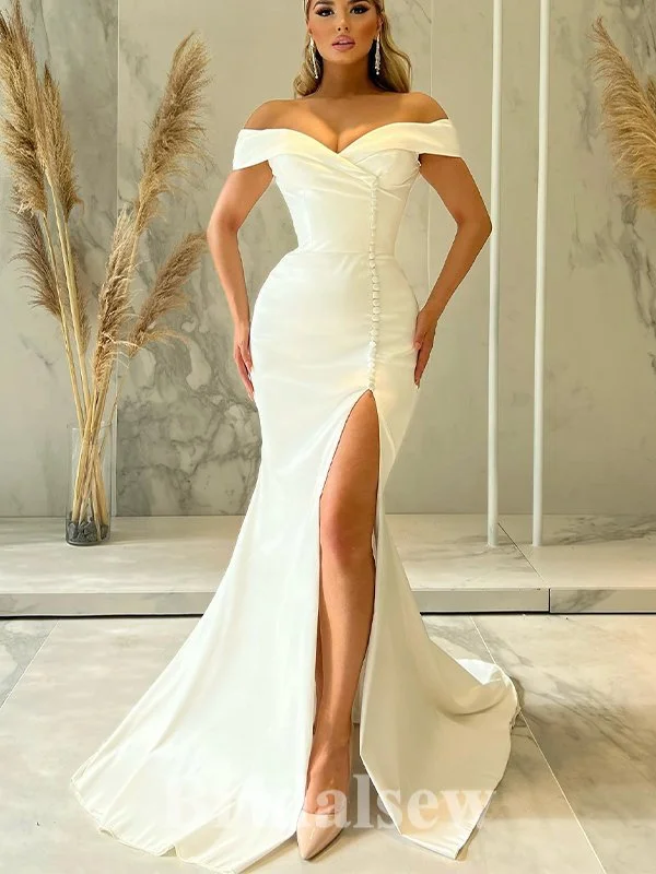 Feminine and fashionable clothing for every wardrobe Mermaid Off the Shoulder Simple Elegant Vintage Dream Beach Long Wedding Dresses WD493 Feminine and fashionable clothing for every wardrobe Mermaid Off the Shoulder Simple Elegant Vintage Dream Beach Long Wedding Dresses WD493