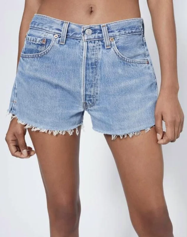 Mid Rise Dehim Short In Indigo