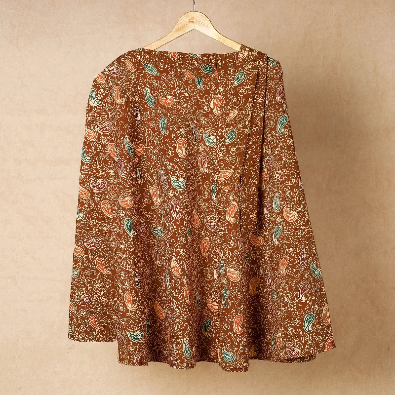 Brown - Hand Batik Printed Cotton Wrap Around Skirt