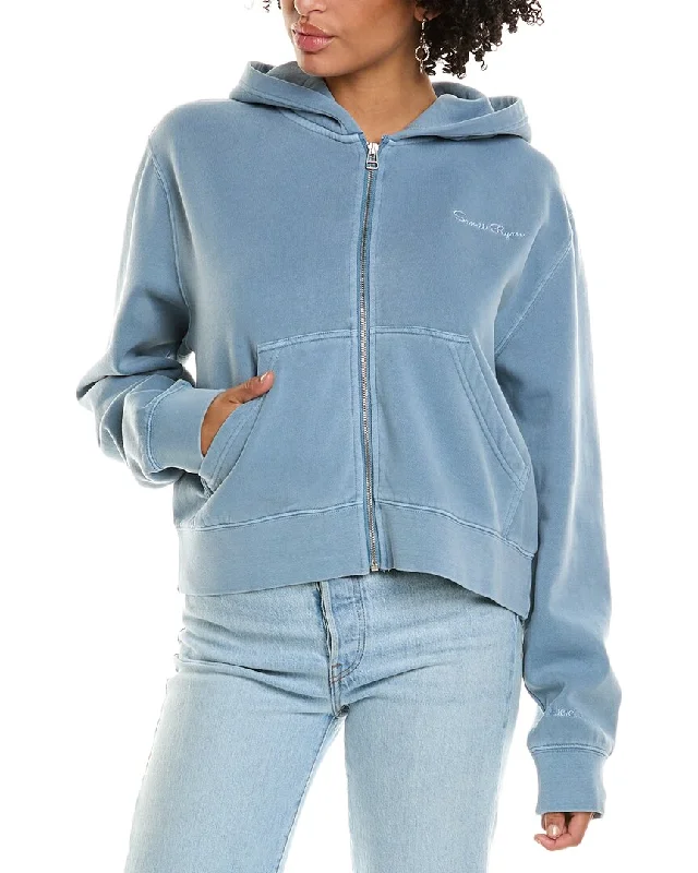 Samii Ryan Denim Wash Zip Up Hoodie