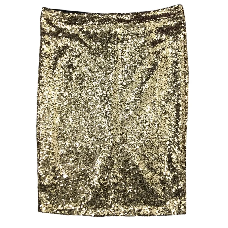 Skirt Midi By Boohoo Boutique In Gold, Size: 18