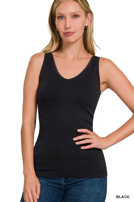 Reversible V-Neck / Scoop Neck Seamless Tank