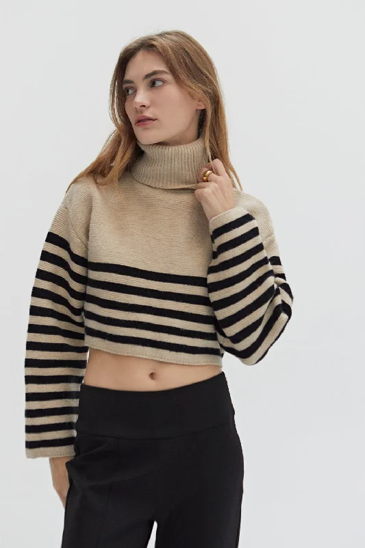 Avery Turtleneck Striped Sweater Top