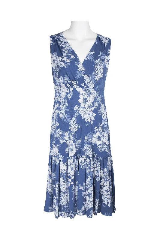 Connected Apparel Sleeveless Short Floral Dress