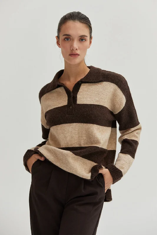 Ellon Stripe Polo Sweater