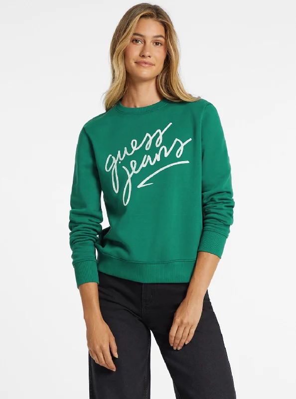 Guess Jeans Green Logo Jumper