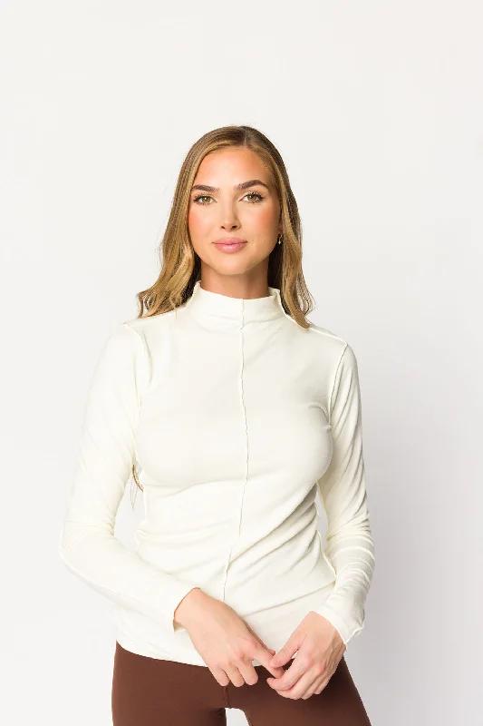 Taryn Long Sleeve Top in Blanc