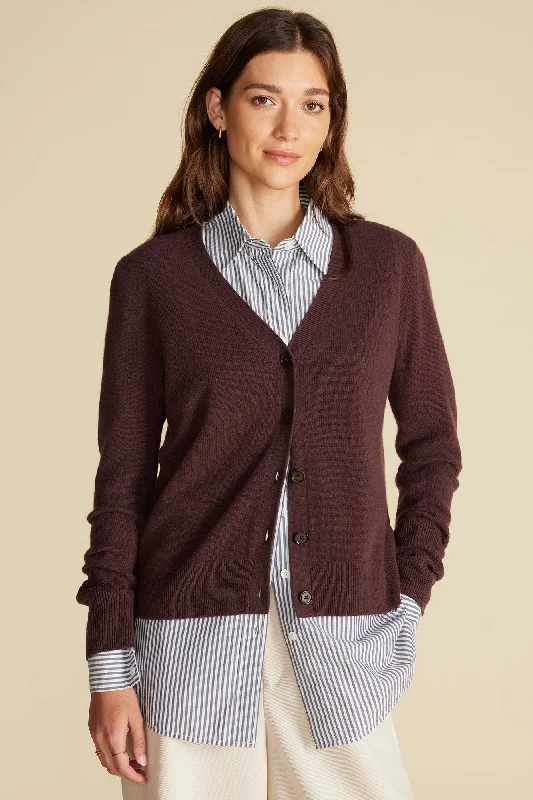 Mason Cashmere Cardigan - Purple Fig