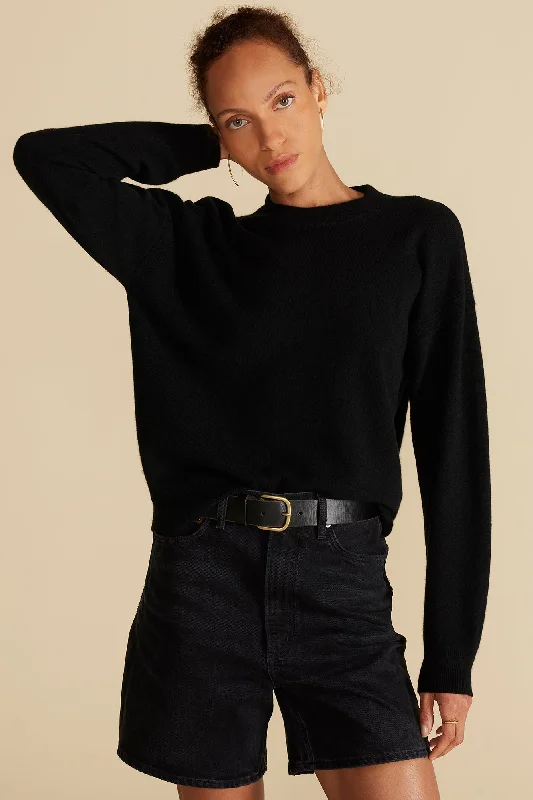 Pearl Cashmere Sweater - Licorice Black