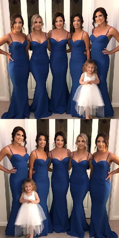 Unique long prom dress Sexy Sweetheart Royal Blue Long Mermaid Bridesmaid Dresses   cg19544