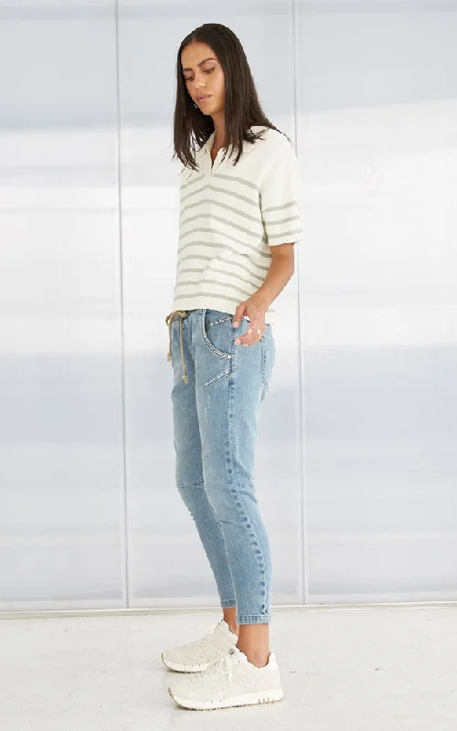 Elegant evening wear for special events   Active Pearl Embellished Jeans