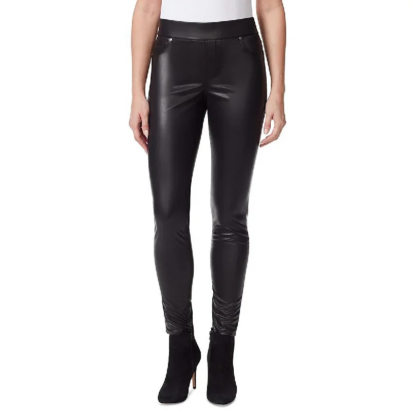 Avery Womens Faux Leather Slim Skinny Pants