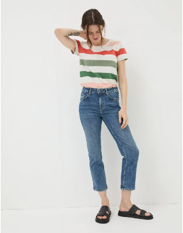 Refresh your closet with chic and comfy styles   Capri Jeans in Mid Blue