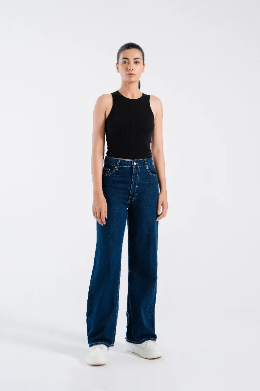 Chic and comfortable clothing for busy women   Basic Wide Leg Jeans