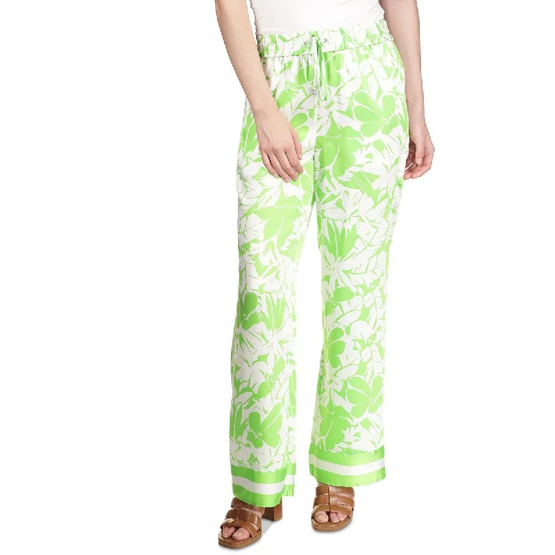 Womens Printed Straight-Leg Wide Leg Pants