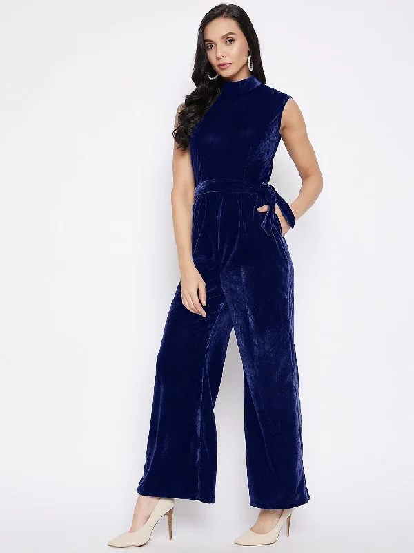 Stretchable Velvet Jumpsuit